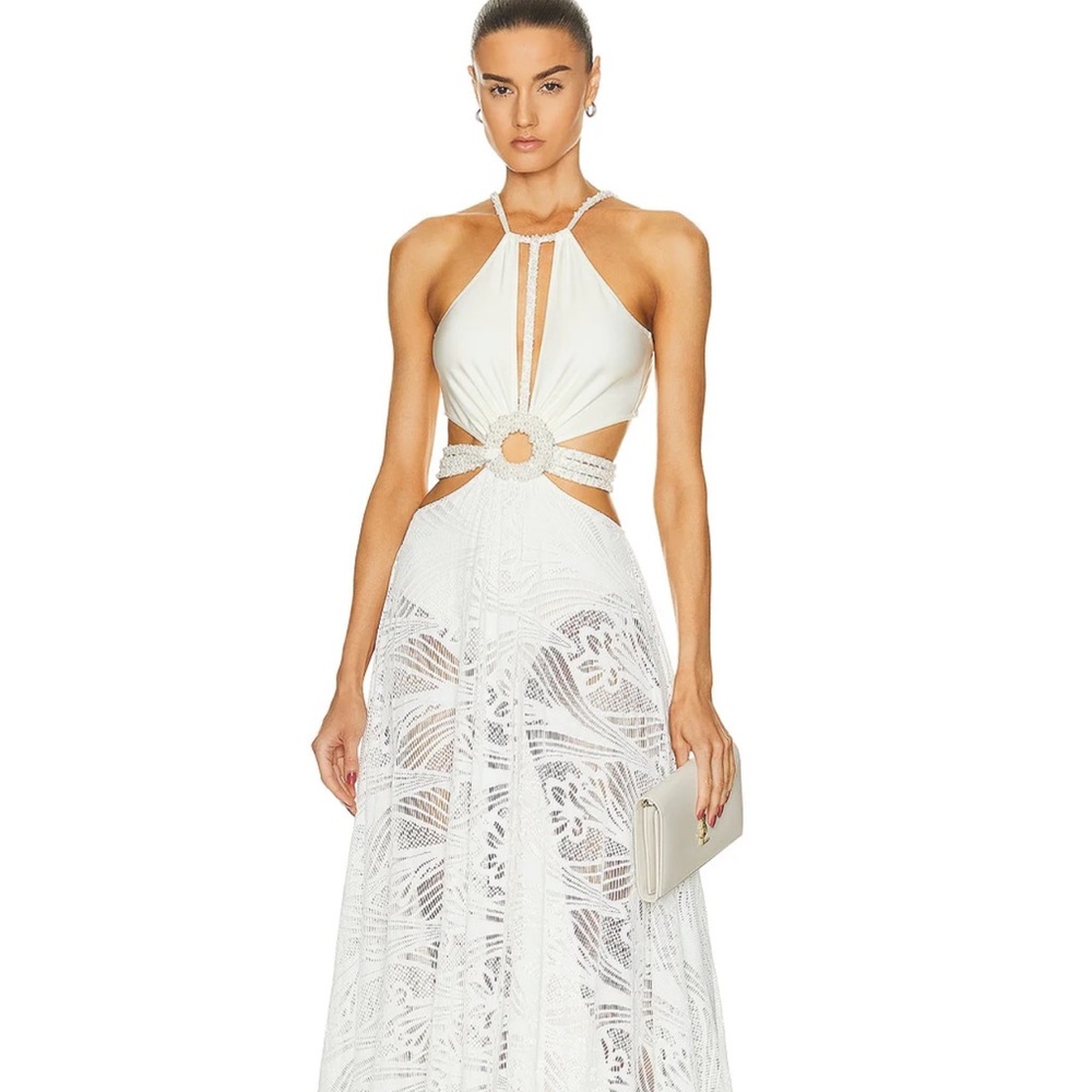 PatBO Pearl Beaded Beach cut out  Dress